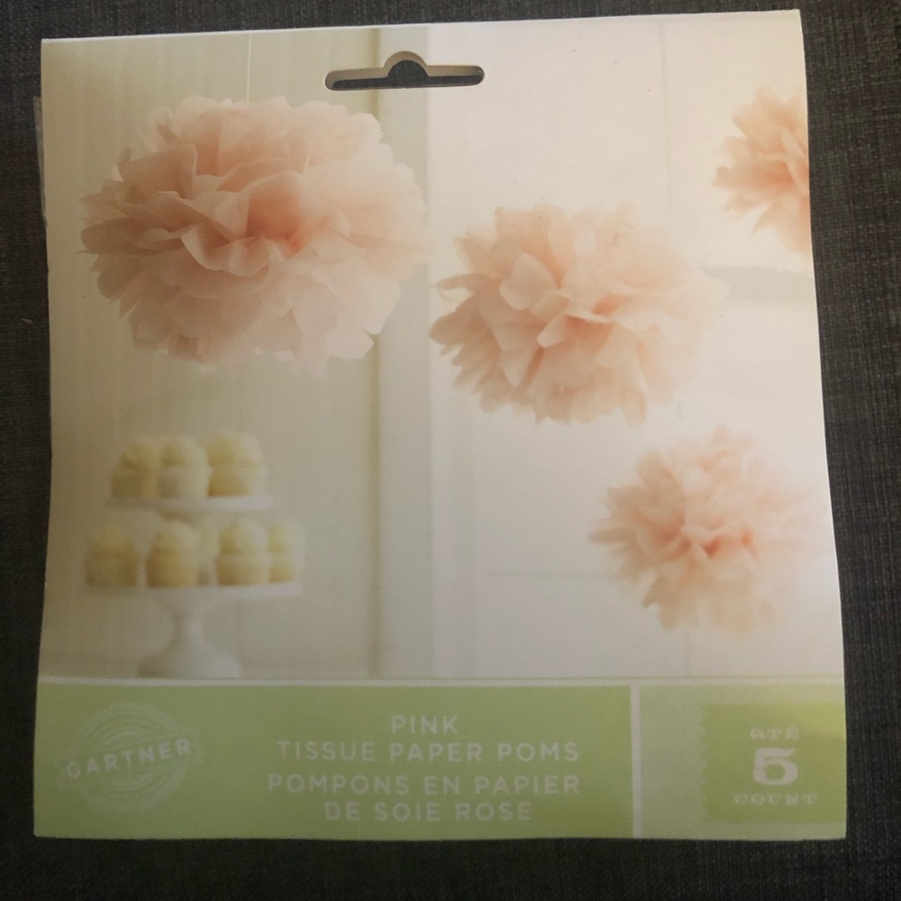 Pink Tissue Paper Poms